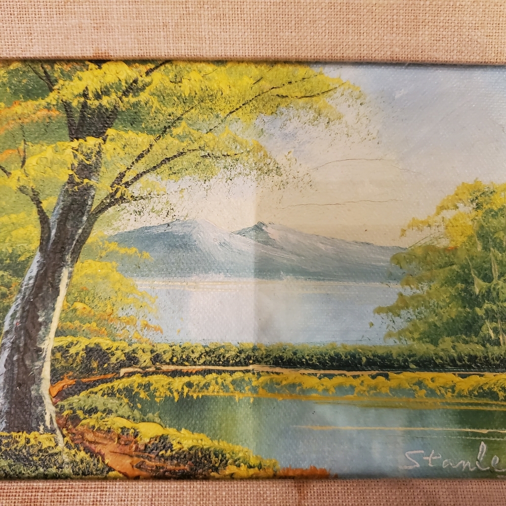 STANLEY RIVER TREE LANDSCAPE OIL ON CANVAS PAINTIN - Picture 5 of 6